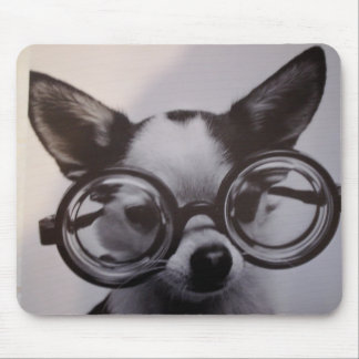 Cute Dog with Glasses Mouse Mat