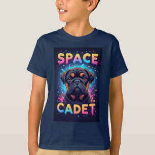 Cute Dog With Neon Paint Splashes T-Shirt