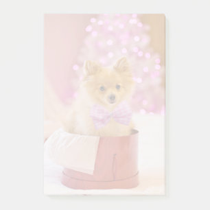 Cute Dog with Pink Bow Christmas Photograph Post-it Notes
