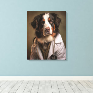 Cute Dog Working as a Doctor Canvas Print