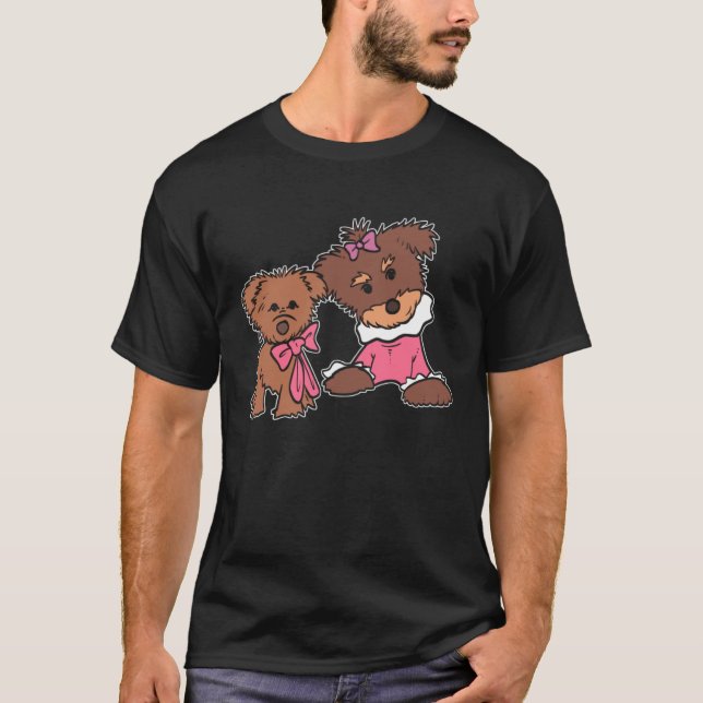 Cute Dog Yorkie Mom T-Shirt (Front)
