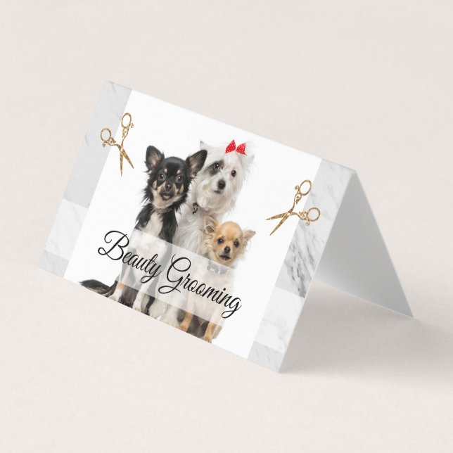 Cute Doggies | Grooming Scissors Business Card (Front)