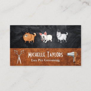 Cute Doggies Pet Grooming Tools Business Card