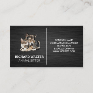 Cute Doggy and Kitty   Animal Services Business Card