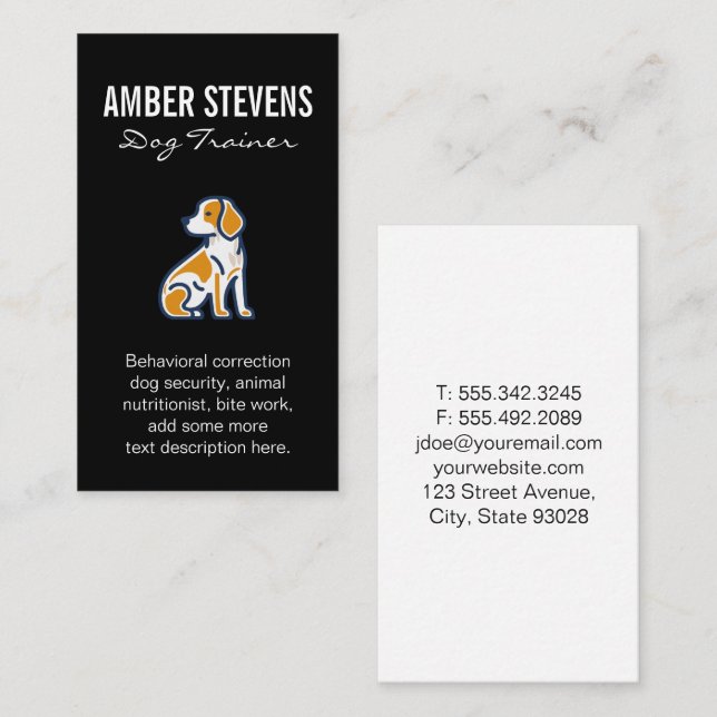 Cute Doggy Sitting  Business Card (Front/Back)