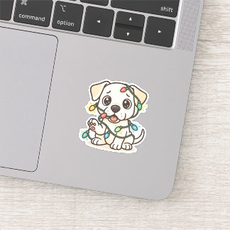 Cute Dogo Argentino Christmas Puppy Sticker 
