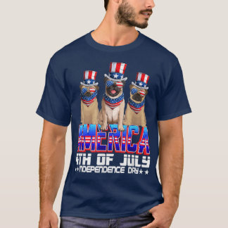 Cute Dogs, America 4th of July Independence Day  T-Shirt