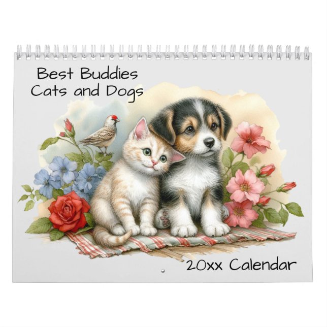 Cute Dogs and Cats Best Buddies Calendar (Cover)