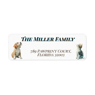 Cute dogs and cats look up Personalized