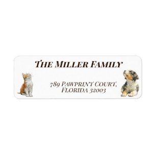 Cute dogs and cats look up Personalized