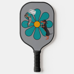 Cute Dogs and flower Pickleball Paddle