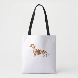 Cute Dogs As Dachshund Funny Wirehaired Dachshund. Tote Bag