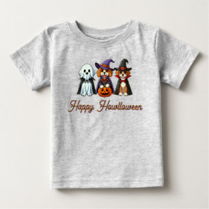 Cute Dogs as ghost, witch, & vampire Baby T-Shirt