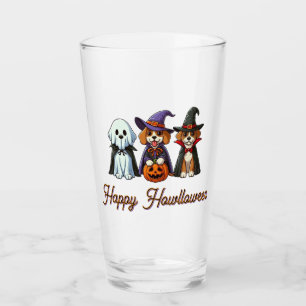 Cute Dogs as ghost, witch, & vampire Glass
