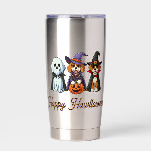 Cute Dogs as ghost, witch, & vampire Insulated Tumbler