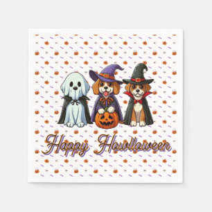 Cute Dogs as ghost, witch, & vampire Napkin