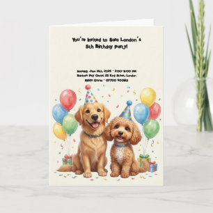 Cute Dogs Birthday Party Card