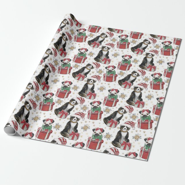 Cute Dogs Christmas Paper (Unrolled)