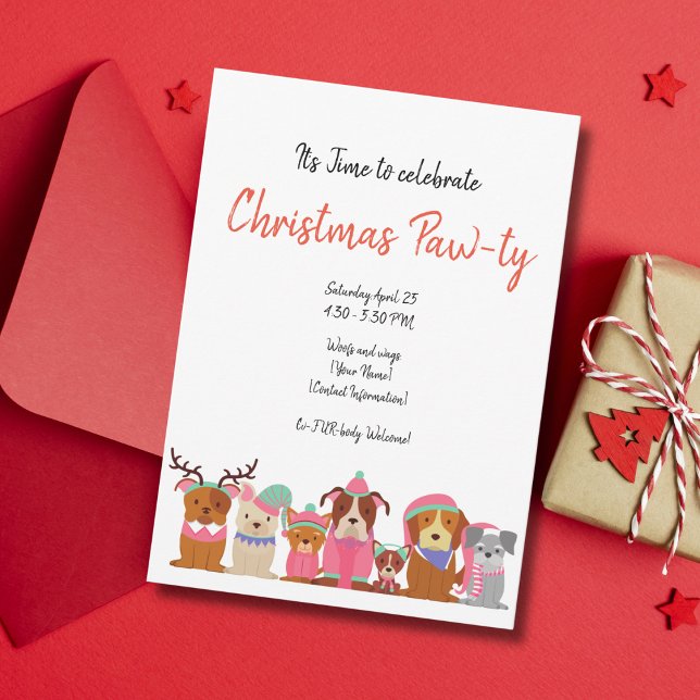 Cute dogs Christmas Pawty Invitation (Creator Uploaded)
