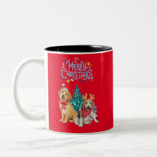 Cute dogs christmas Two-Tone coffee mug