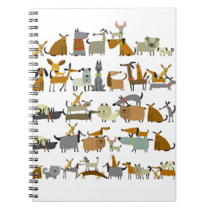 Cute dogs collection, sketch vintage illustration notebook