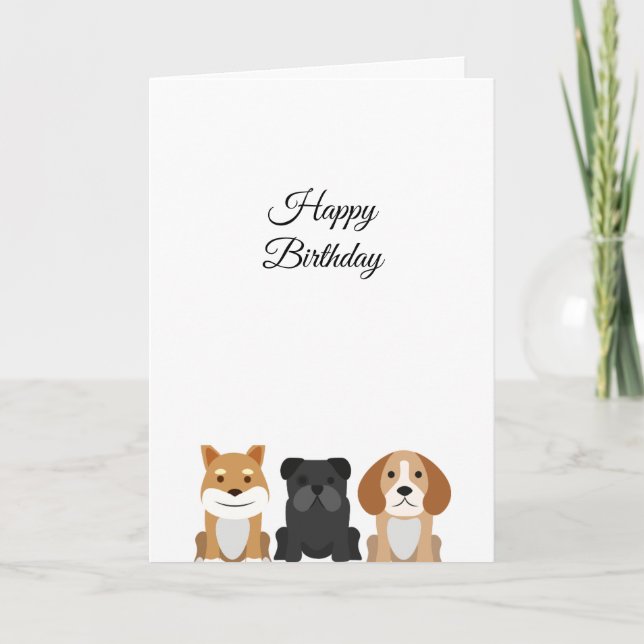 Cute dogs design birthday card (Front)