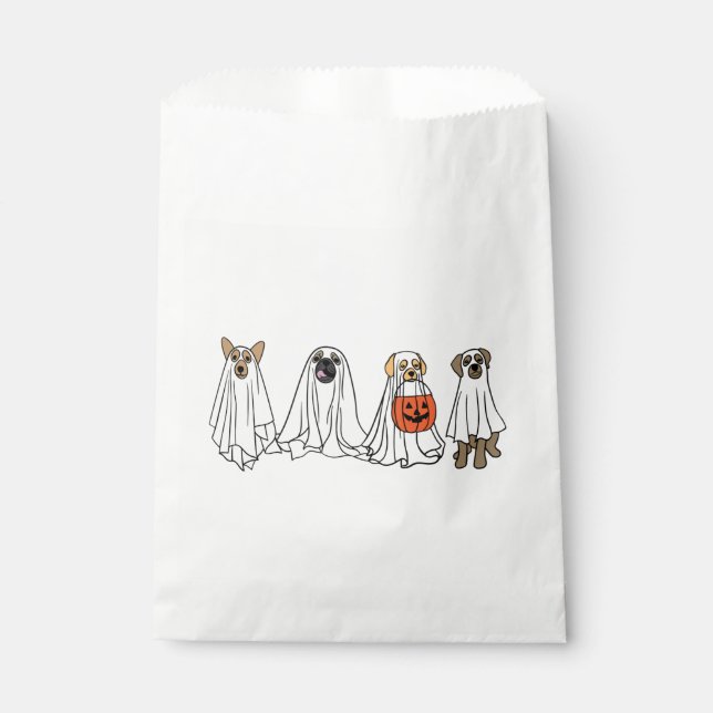 Cute dogs dog puppy Halloween ghost dog owner spoo Favour Bags (Front)