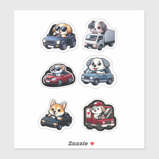 Cute Dogs Driving a Vehicle (Sheet)