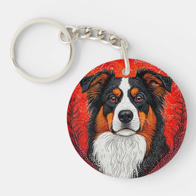 Cute Dog's face Key Ring (Front)