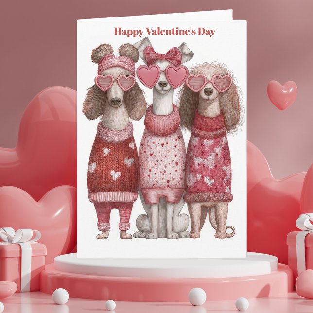 Cute Dogs Hearts Pullover Valentine`s Day Card  (Creator Uploaded)
