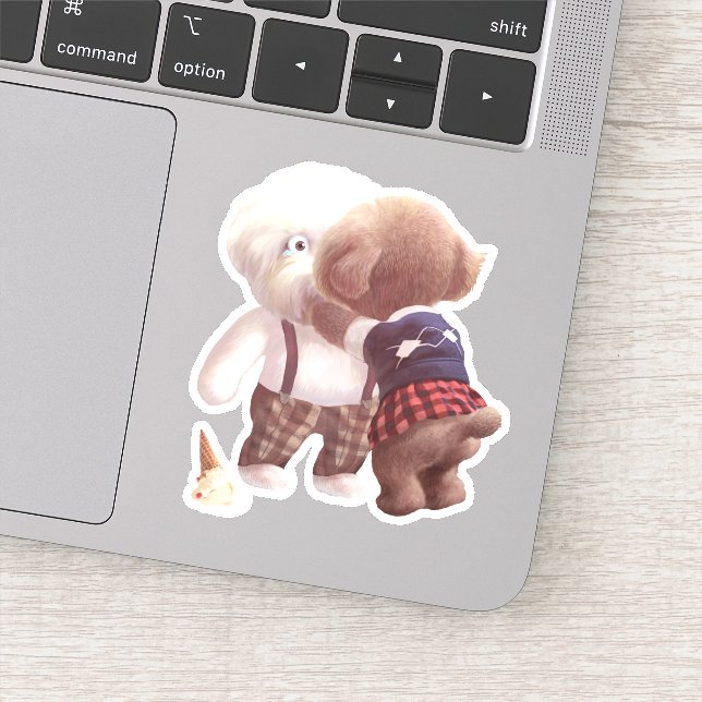 Cute Dogs Hugging (Detail)