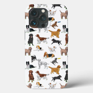 Cute Dogs Illustrations Pattern iPhone 13 Pro Case