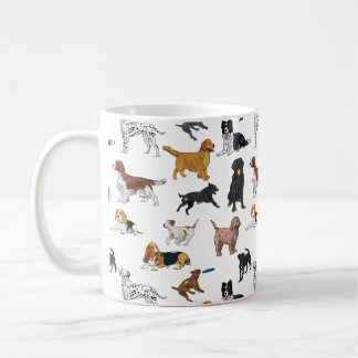 Cute Dogs Illustrations Pattern Coffee Mug