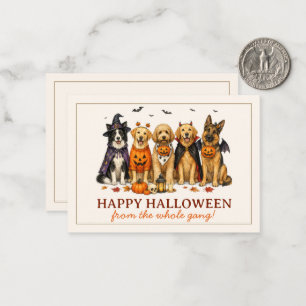 Cute Dogs in Costumes Halloween Card