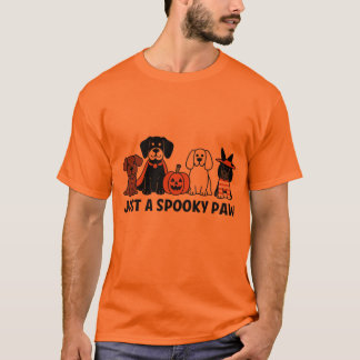Cute dogs in halloween costumes with pumpkin  T-Shirt