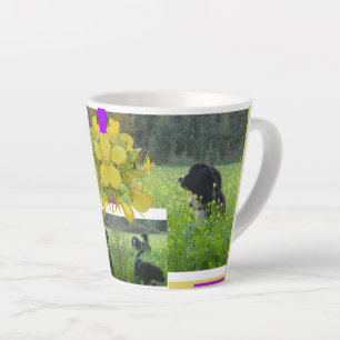 Cute Dogs in Rapeseed Field Collage Latte Mug
