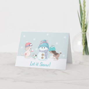 Cute Dogs Let is Snow Holiday Card