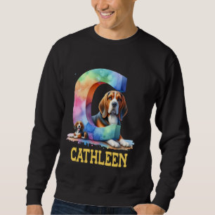 Cute Dogs Letter Cathleen Name Rainbow Dog Sweatshirt