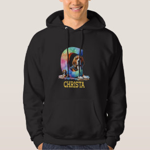 Cute Dogs Letter Christa Name Rainbow Dog Hoodie