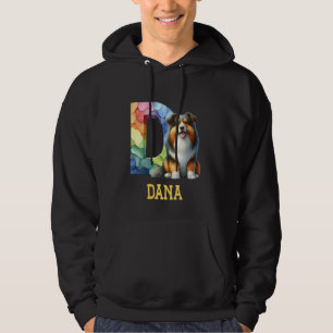 Cute Dogs Letter Dana Name Rainbow Dog Hoodie