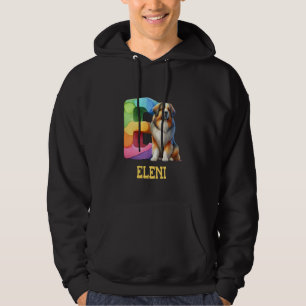 Cute Dogs Letter Eleni Name Rainbow Dog Hoodie