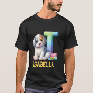 Cute Dogs Letter Isabella Name Rainbow Dog T-Shirt