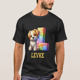 Cute Dogs Letter Levke Name Rainbow Dog T-Shirt