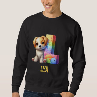 Cute Dogs Letter Lya Name Rainbow Dog Sweatshirt