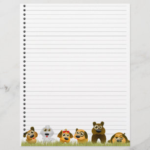 Cute Dogs Lined Letterhead