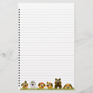 Cute Dogs Lined Stationery
