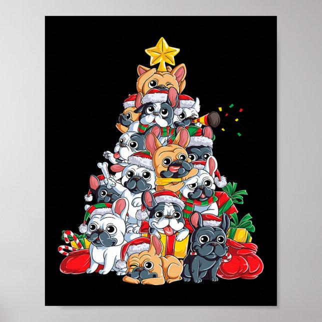 Cute Dogs Lovers Happy Christmas Funny Dog Men Boy Poster (Front)