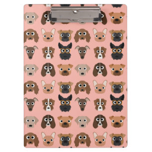 Cute Dogs on Pink Clipboard