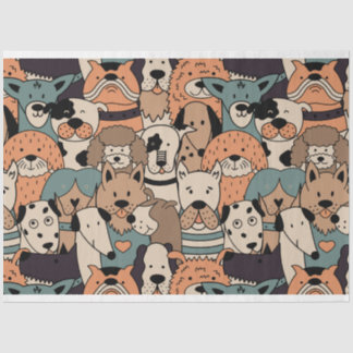 Cute Dogs Pattern #01  Tissue Paper