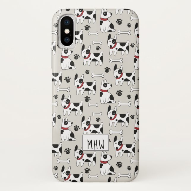 Cute Dogs Pattern custom monogram phone cases (Back)